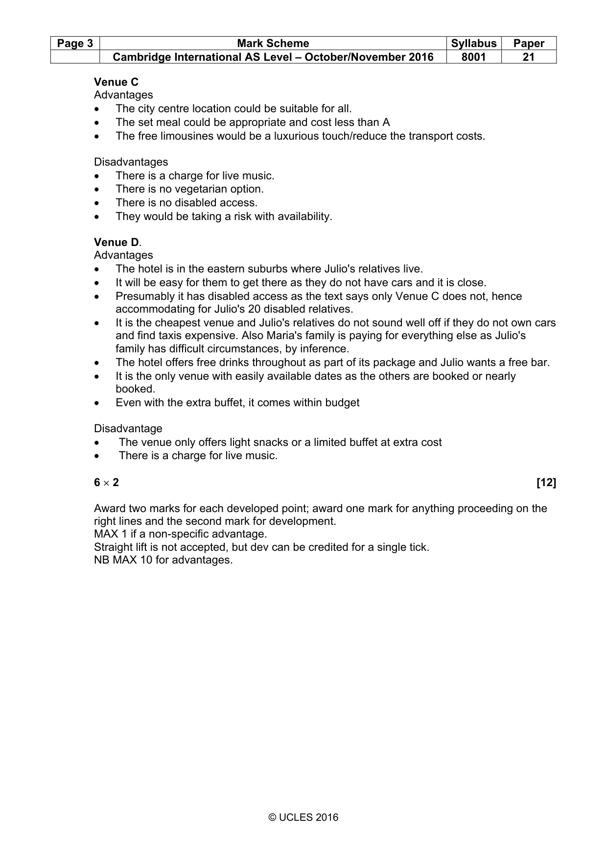 Mark scheme, page 3 of 8