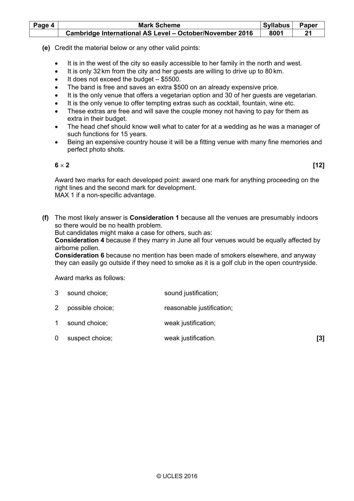 Mark scheme, page 4 of 8
