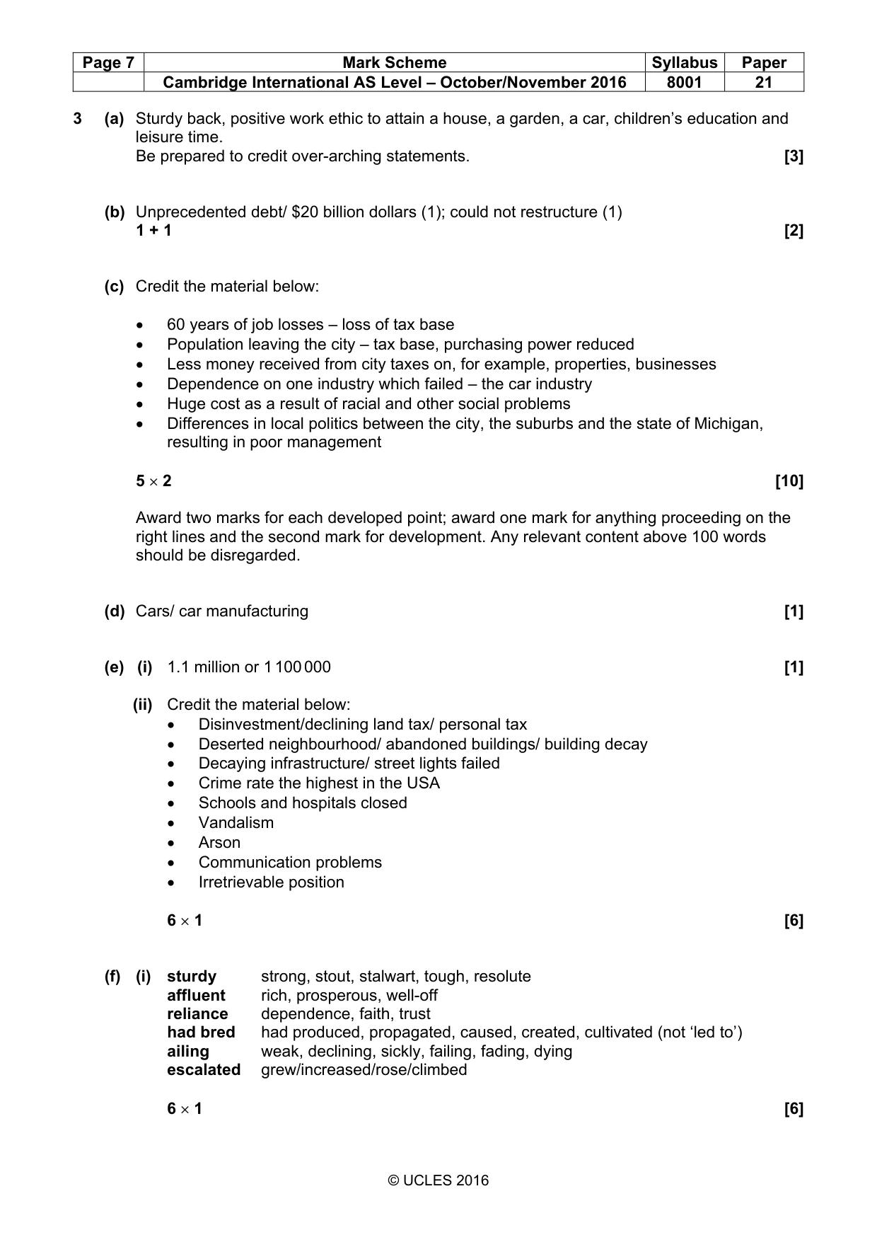 Mark scheme, page 7 of 8