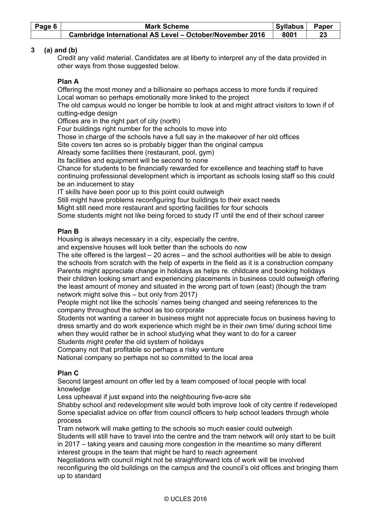 Mark scheme, page 6 of 7