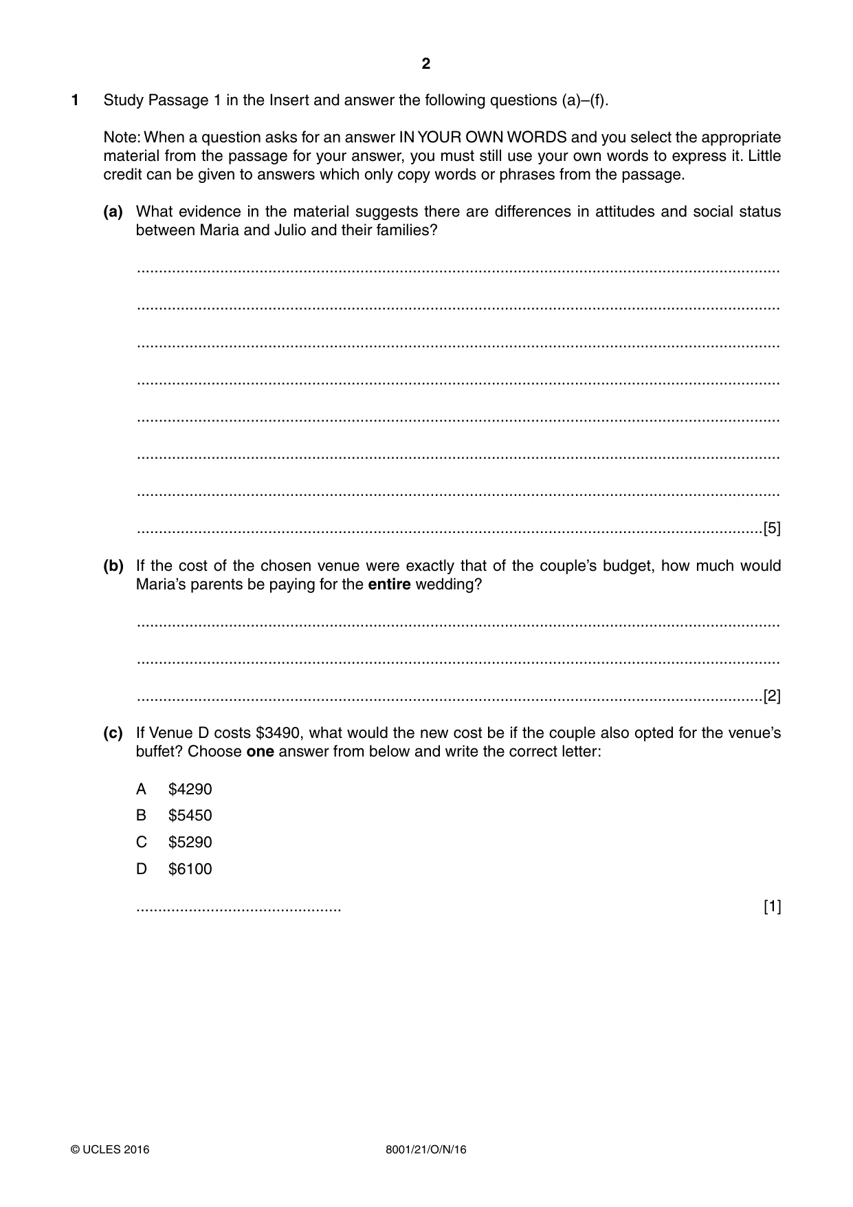 Cambridge A Level General Paper (AS Level only) 8001 2016 Oct/Nov Paper 2 · Variant 1 question paper, page 2 of 12