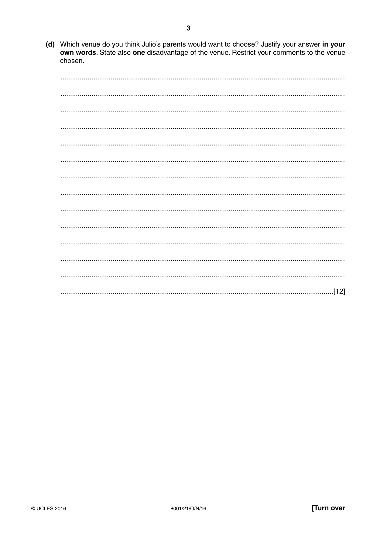 Cambridge A Level General Paper (AS Level only) 8001 2016 Oct/Nov Paper 2 · Variant 1 question paper, page 3 of 12