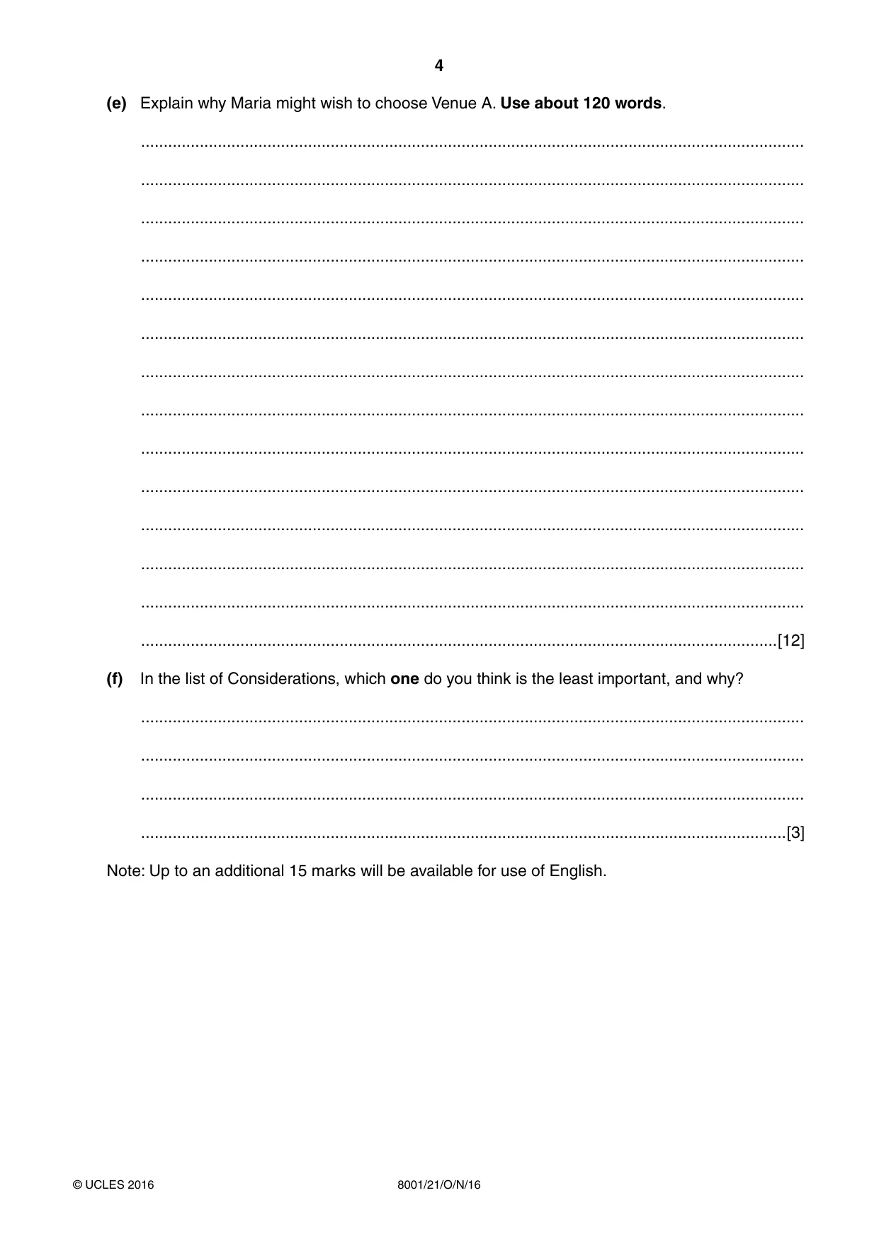 Cambridge A Level General Paper (AS Level only) 8001 2016 Oct/Nov Paper 2 · Variant 1 question paper, page 4 of 12