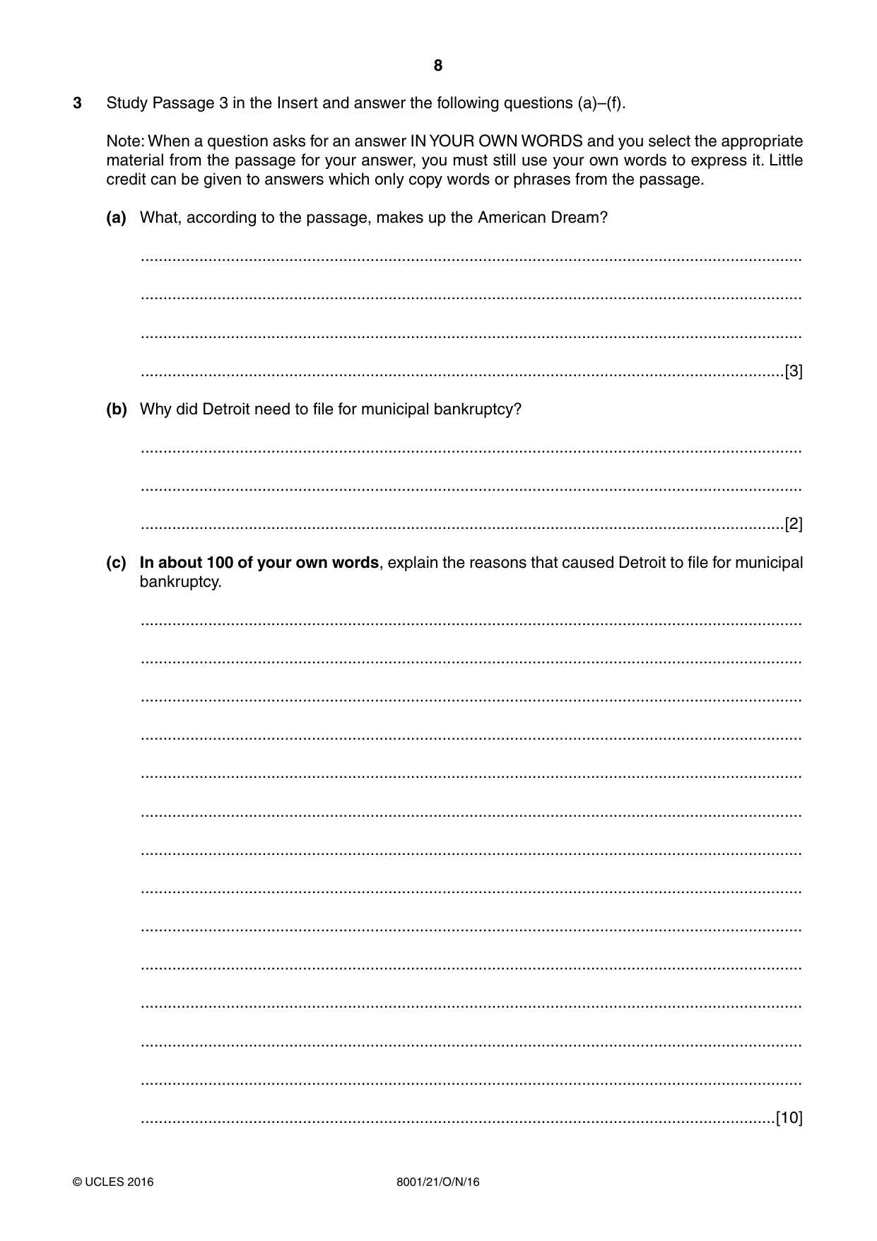 Cambridge A Level General Paper (AS Level only) 8001 2016 Oct/Nov Paper 2 · Variant 1 question paper, page 8 of 12
