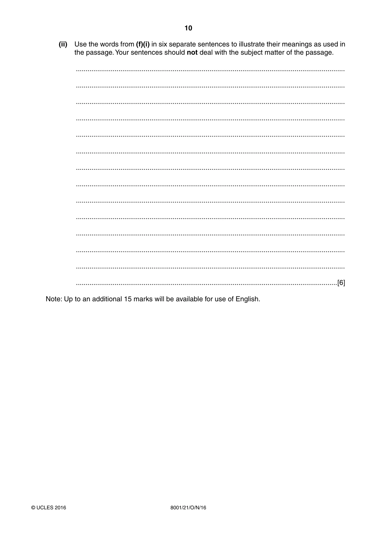 Cambridge A Level General Paper (AS Level only) 8001 2016 Oct/Nov Paper 2 · Variant 1 question paper, page 10 of 12