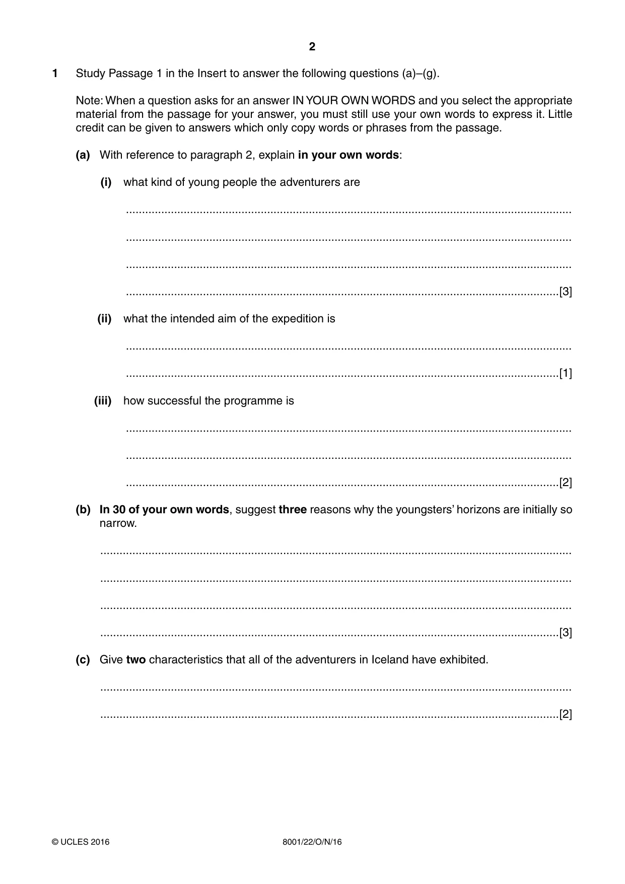 Cambridge A Level General Paper (AS Level only) 8001 2016 Oct/Nov Paper 2 · Variant 2 question paper, page 2 of 12