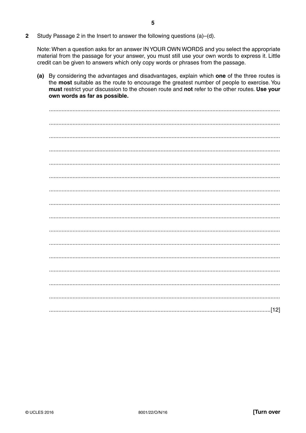 Cambridge A Level General Paper (AS Level only) 8001 2016 Oct/Nov Paper 2 · Variant 2 question paper, page 5 of 12
