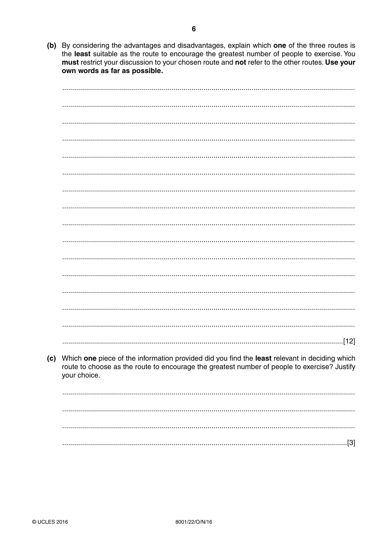 Cambridge A Level General Paper (AS Level only) 8001 2016 Oct/Nov Paper 2 · Variant 2 question paper, page 6 of 12