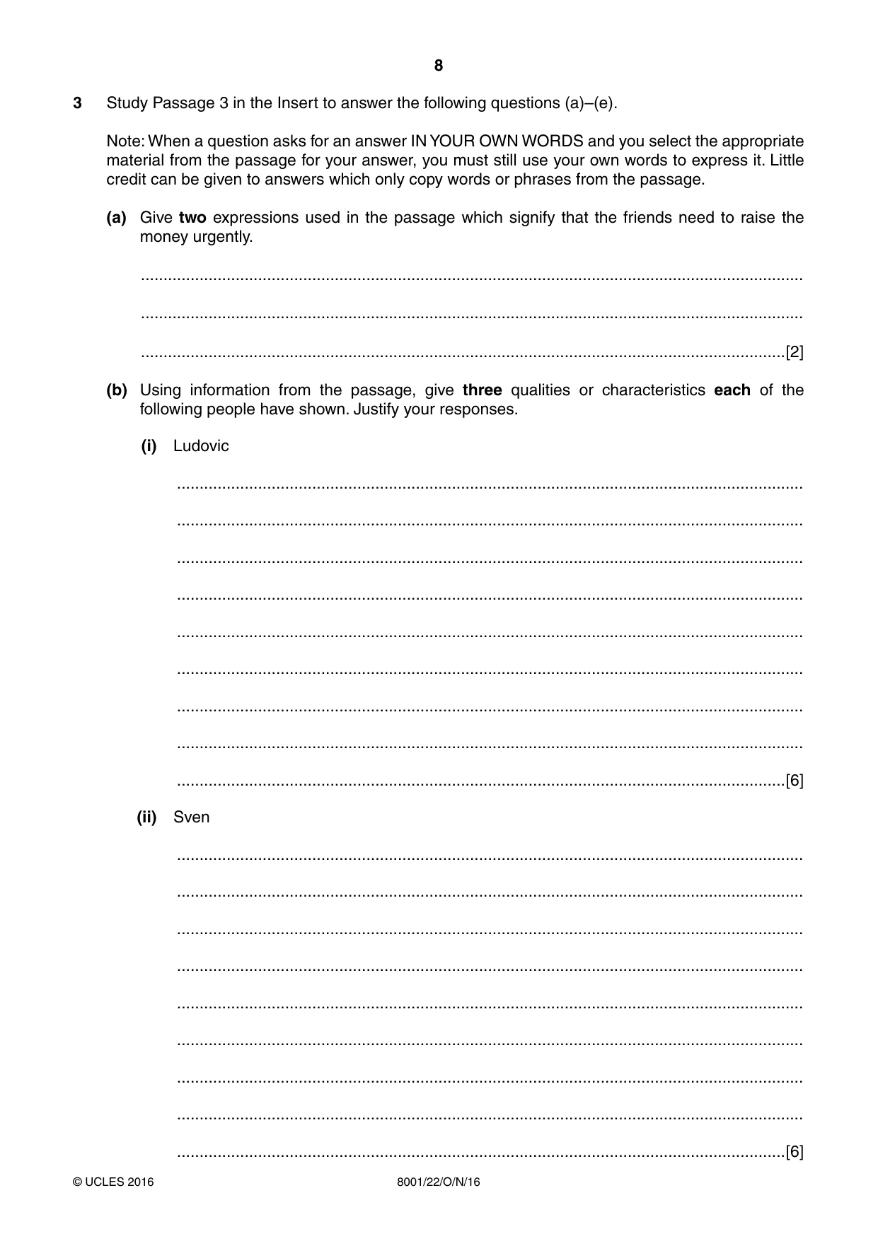 Cambridge A Level General Paper (AS Level only) 8001 2016 Oct/Nov Paper 2 · Variant 2 question paper, page 8 of 12