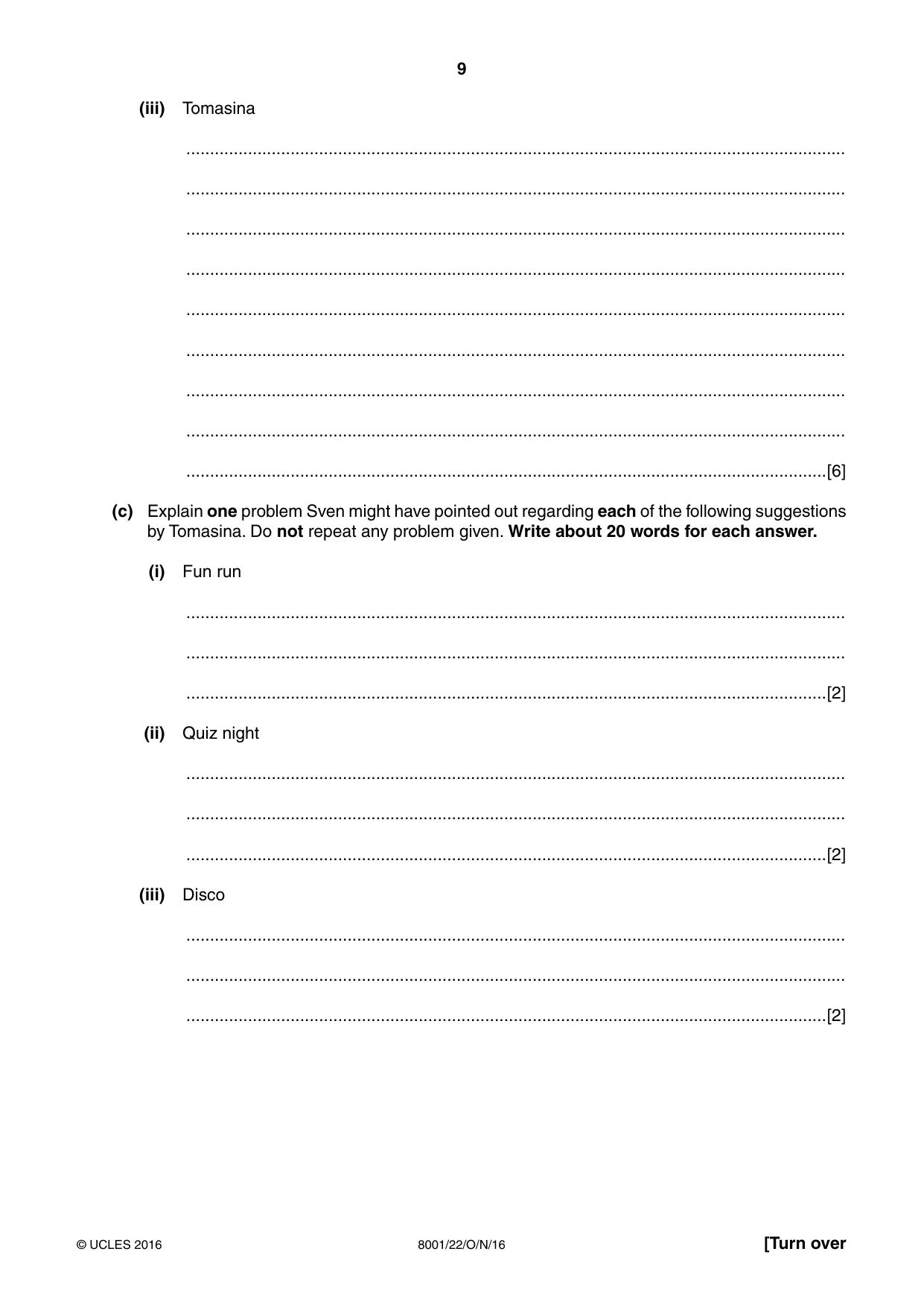 Cambridge A Level General Paper (AS Level only) 8001 2016 Oct/Nov Paper 2 · Variant 2 question paper, page 9 of 12
