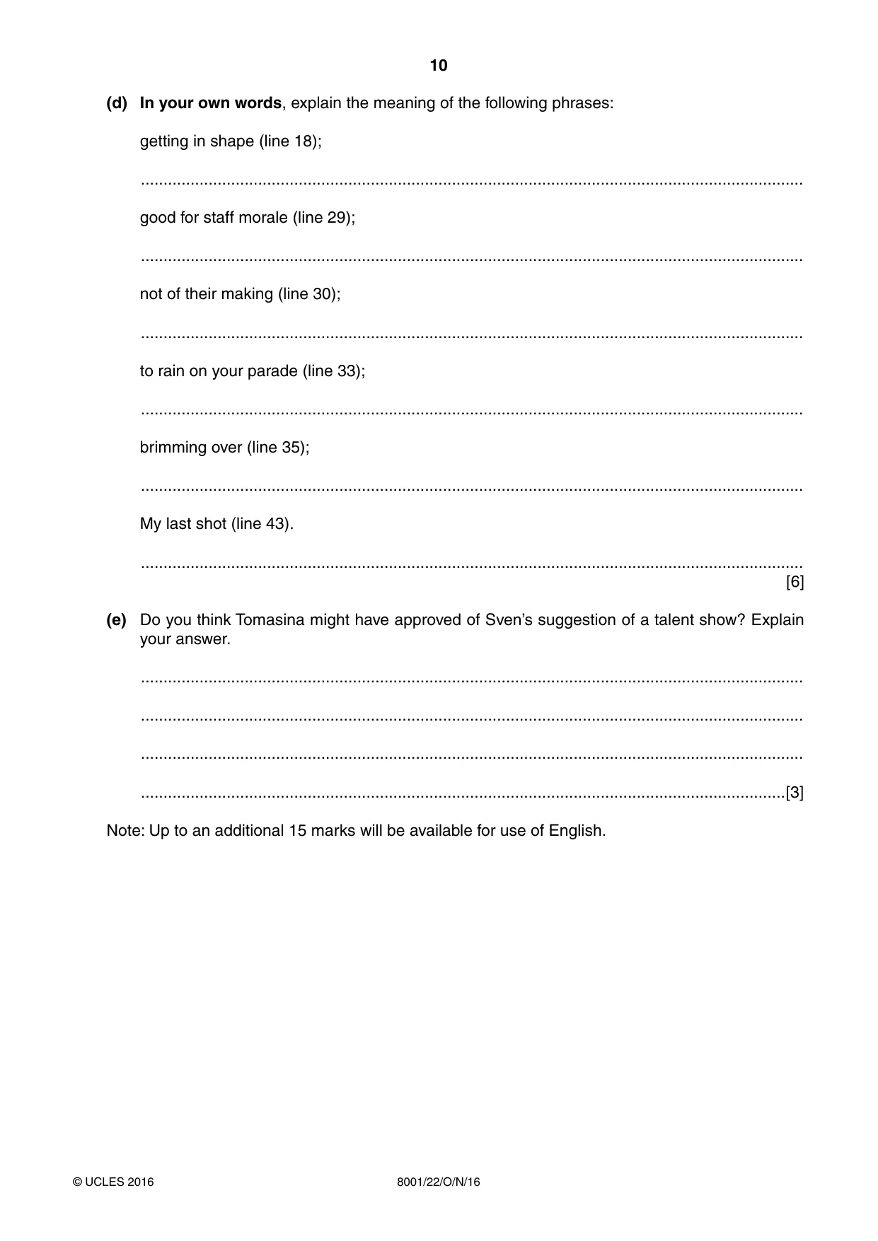 Cambridge A Level General Paper (AS Level only) 8001 2016 Oct/Nov Paper 2 · Variant 2 question paper, page 10 of 12