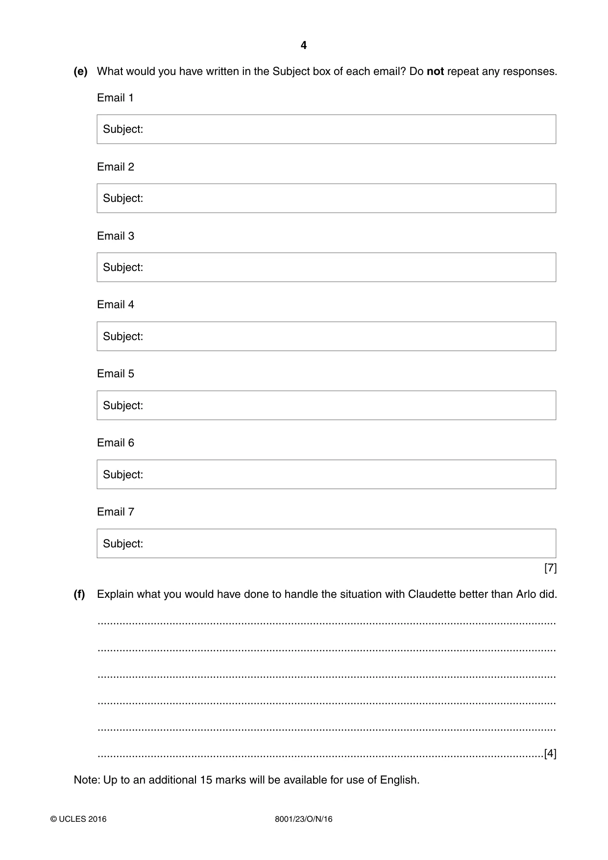Cambridge A Level General Paper (AS Level only) 8001 2016 Oct/Nov Paper 2 · Variant 3 question paper, page 4 of 12