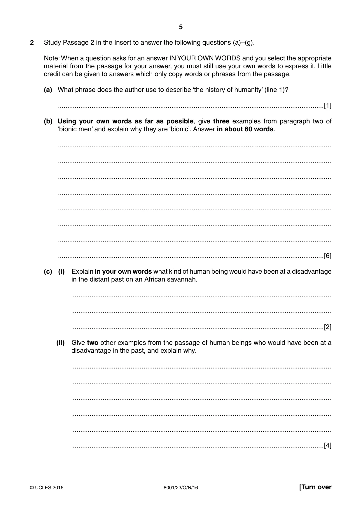 Cambridge A Level General Paper (AS Level only) 8001 2016 Oct/Nov Paper 2 · Variant 3 question paper, page 5 of 12