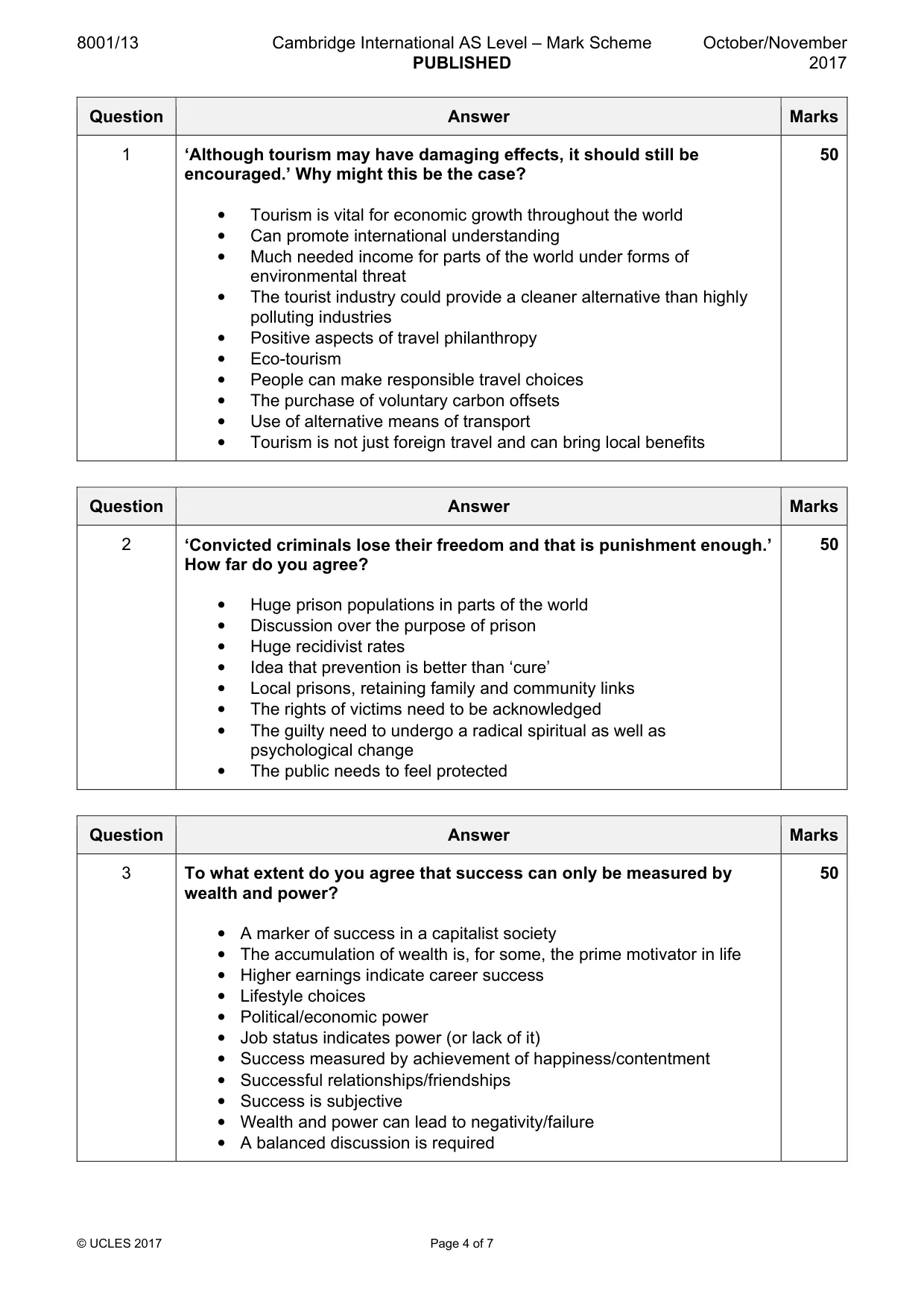 Mark scheme, page 4 of 7