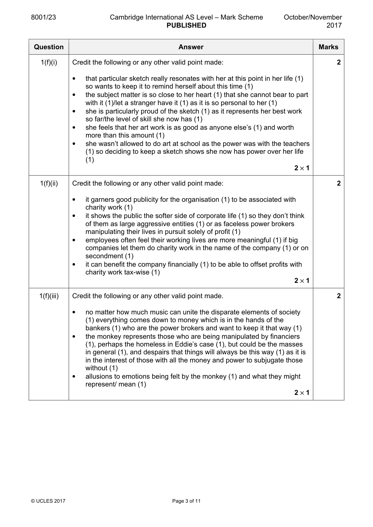 Mark scheme, page 3 of 11