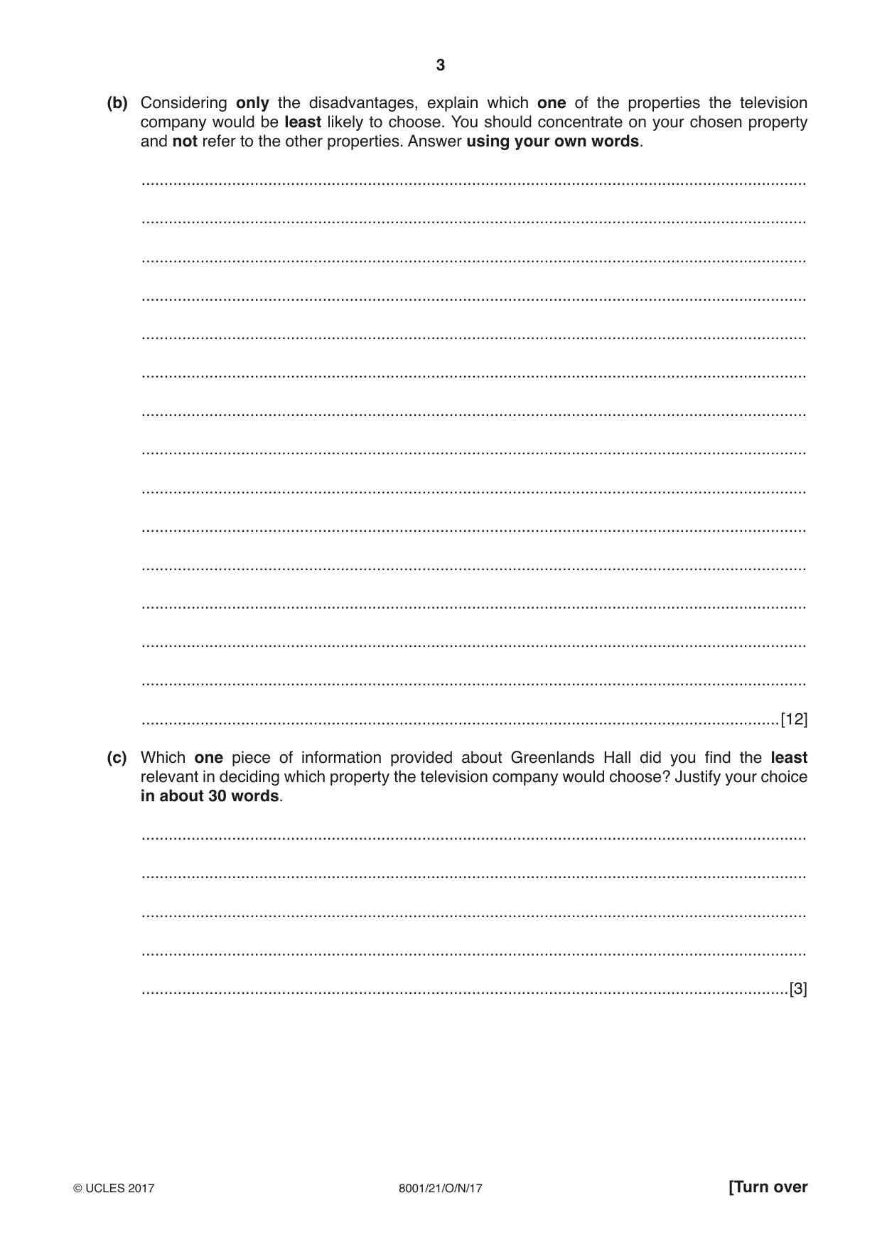 Cambridge A Level General Paper (AS Level only) 8001 2017 Oct/Nov Paper 2 · Variant 1 question paper, page 3 of 12
