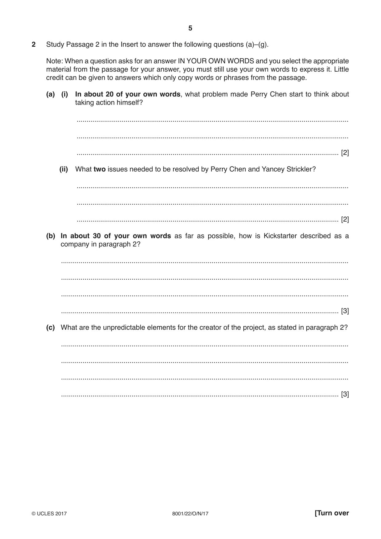 Cambridge A Level General Paper (AS Level only) 8001 2017 Oct/Nov Paper 2 · Variant 2 question paper, page 5 of 12