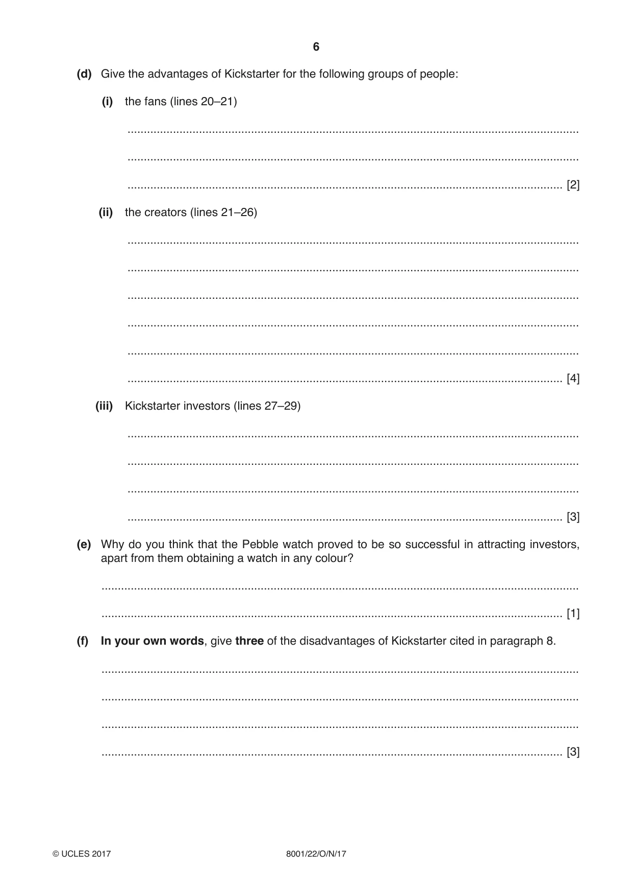 Cambridge A Level General Paper (AS Level only) 8001 2017 Oct/Nov Paper 2 · Variant 2 question paper, page 6 of 12