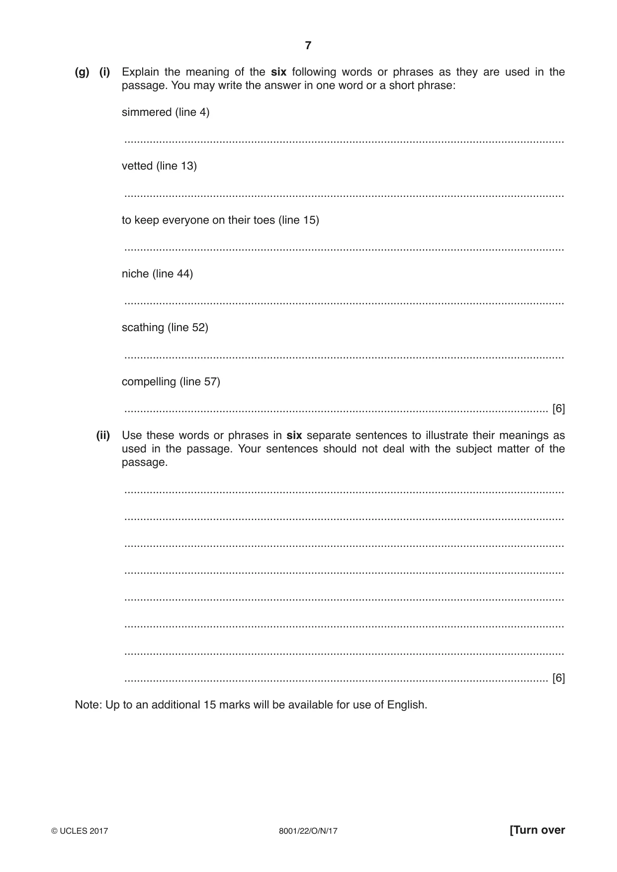 Cambridge A Level General Paper (AS Level only) 8001 2017 Oct/Nov Paper 2 · Variant 2 question paper, page 7 of 12