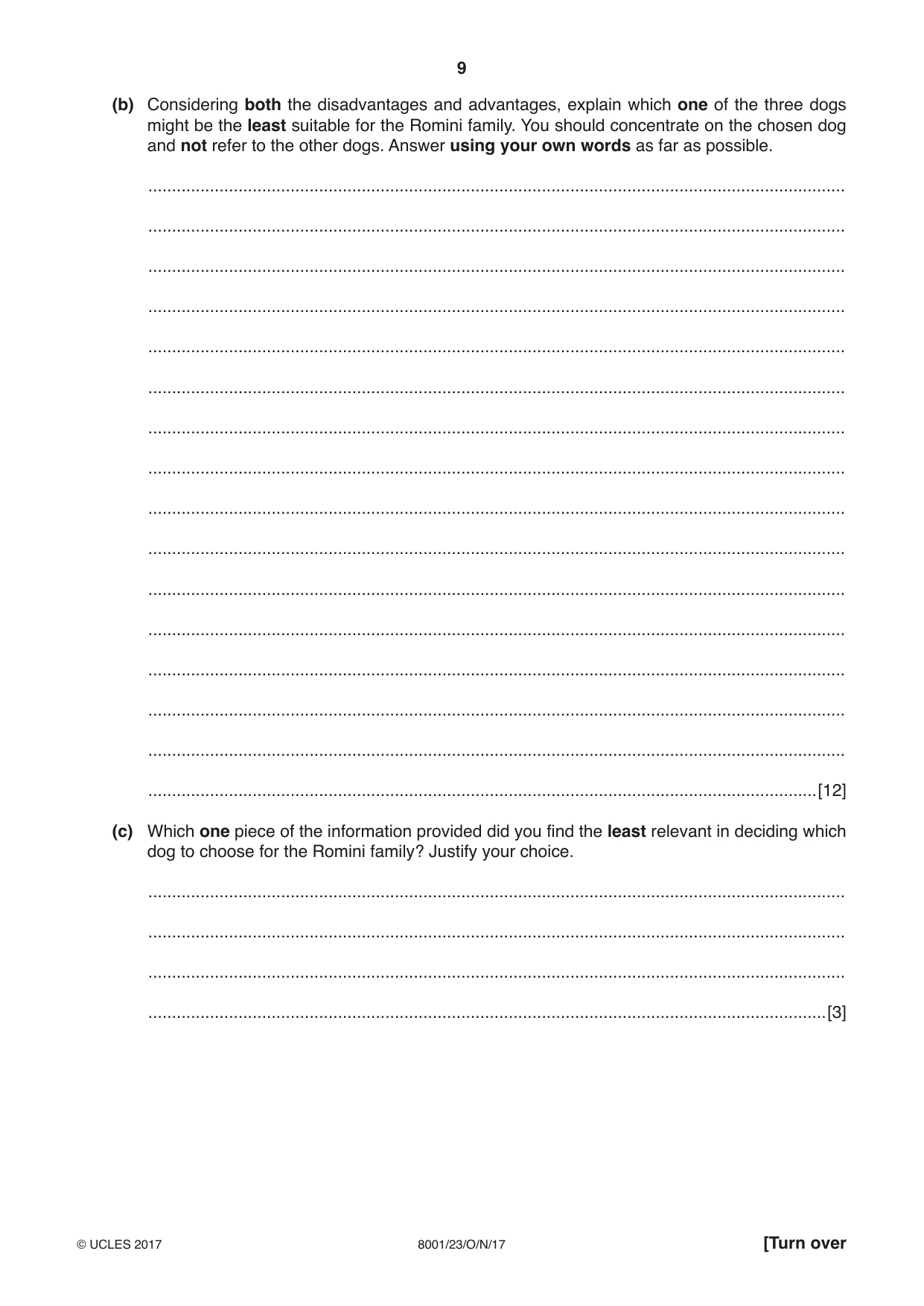 Cambridge A Level General Paper (AS Level only) 8001 2017 Oct/Nov Paper 2 · Variant 3 question paper, page 9 of 12
