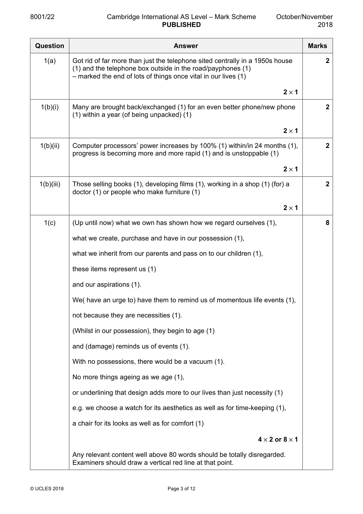 Mark scheme, page 3 of 12