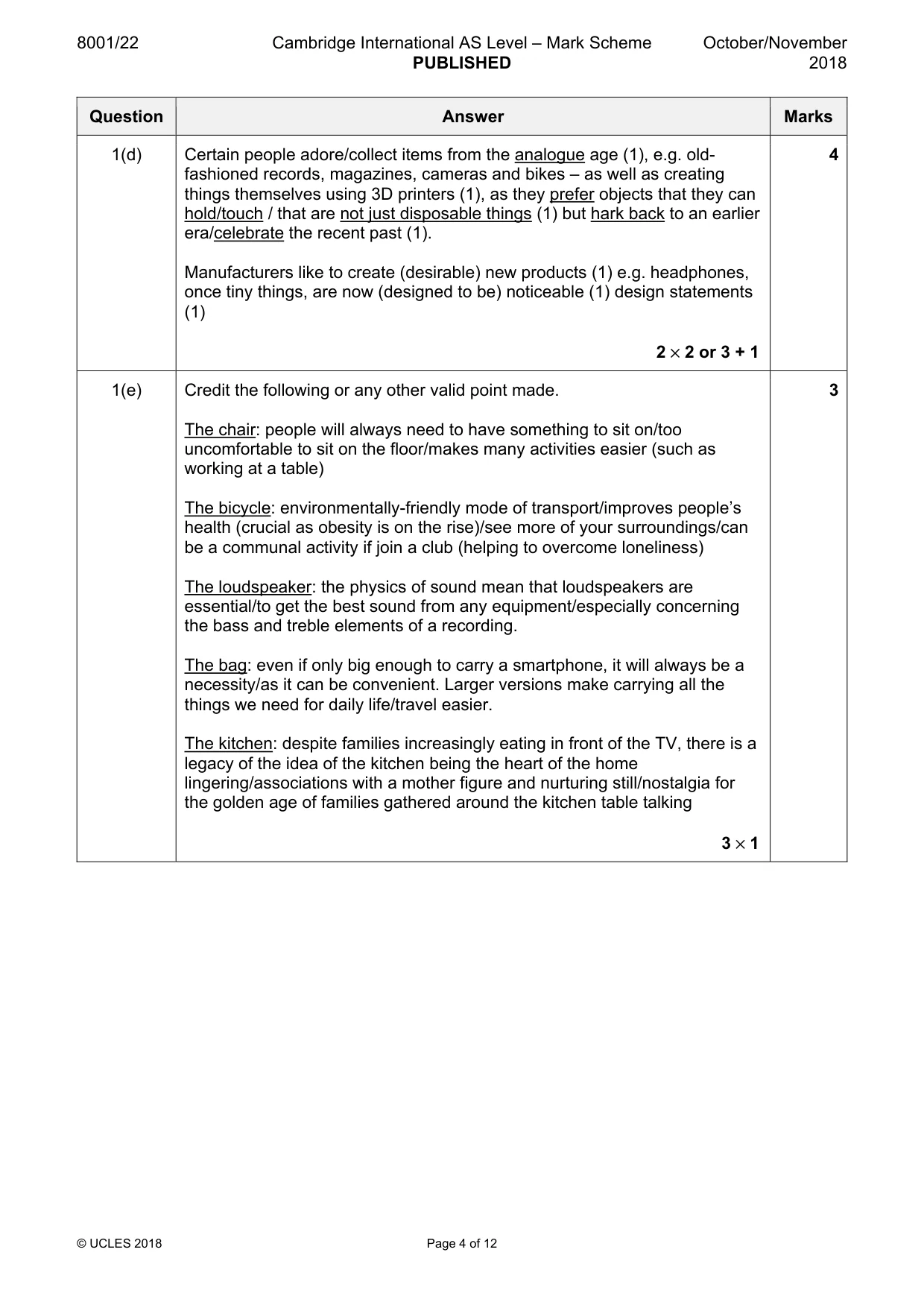 Mark scheme, page 4 of 12