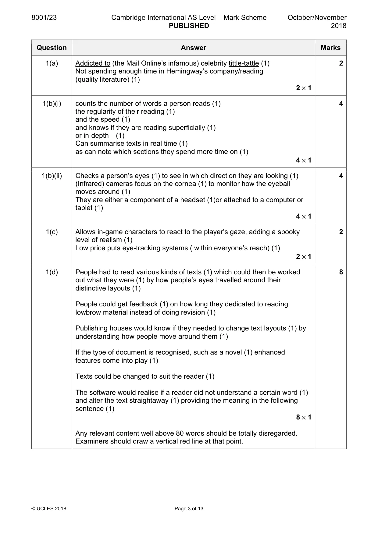 Mark scheme, page 3 of 13