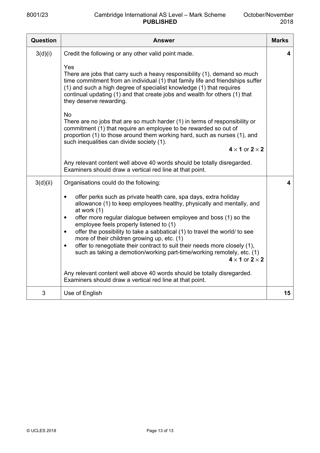 Mark scheme, page 13 of 13