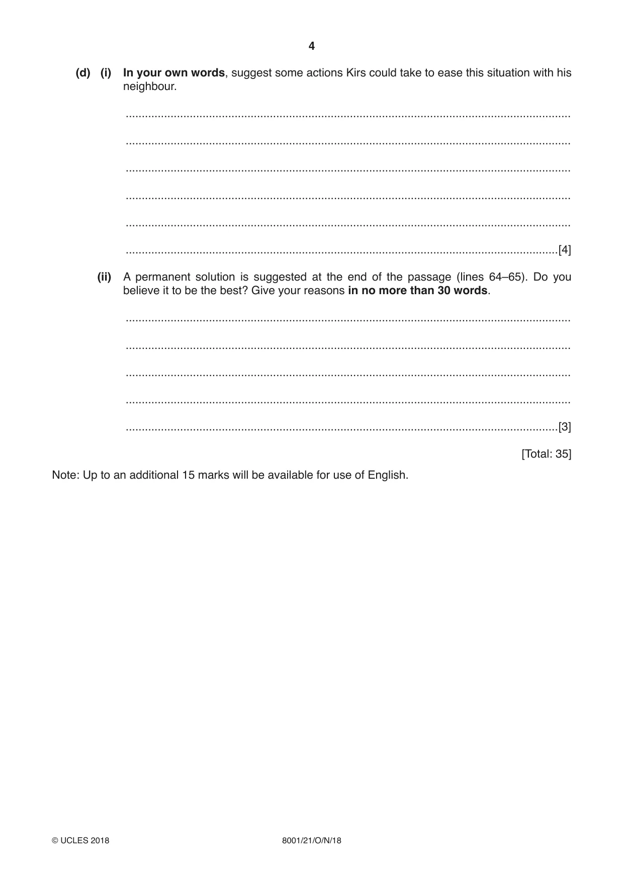 Cambridge A Level General Paper (AS Level only) 8001 2018 Oct/Nov Paper 2 · Variant 1 question paper, page 4 of 12
