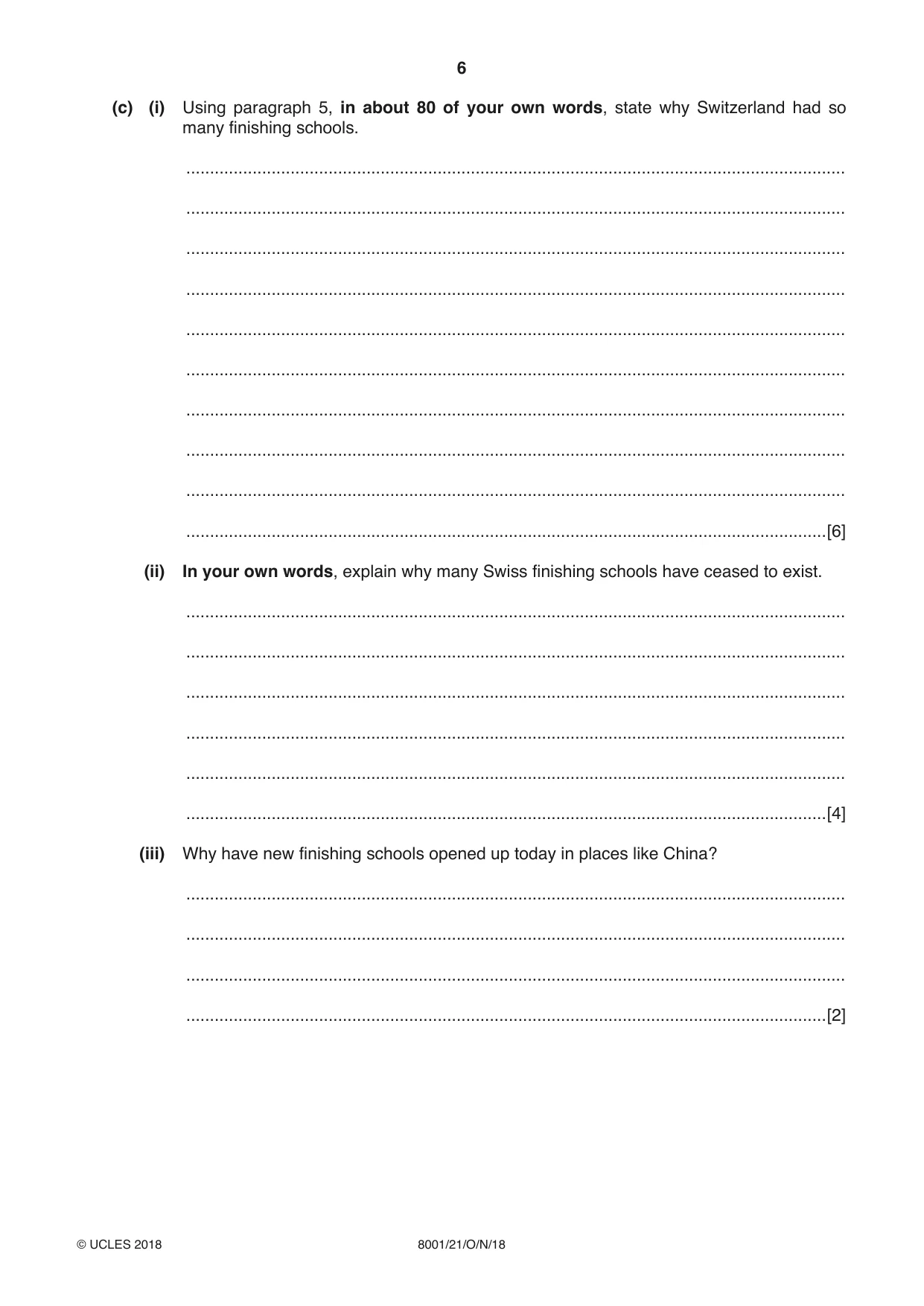 Cambridge A Level General Paper (AS Level only) 8001 2018 Oct/Nov Paper 2 · Variant 1 question paper, page 6 of 12