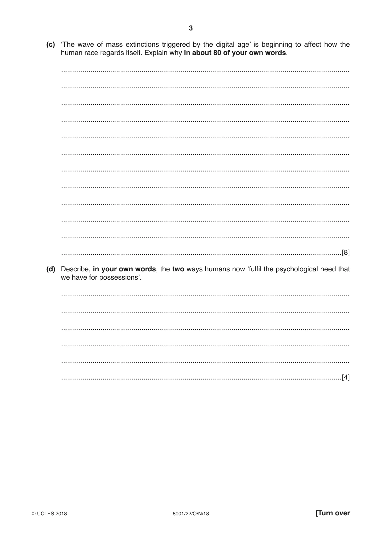 Cambridge A Level General Paper (AS Level only) 8001 2018 Oct/Nov Paper 2 · Variant 2 question paper, page 3 of 12