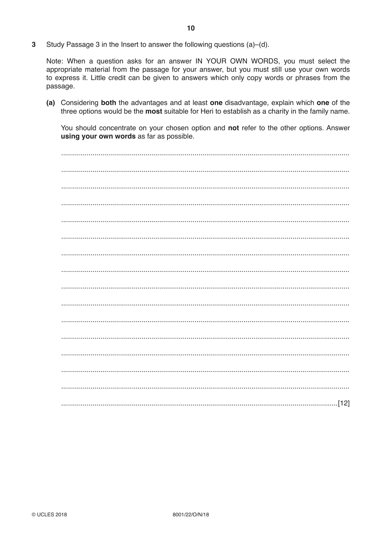Cambridge A Level General Paper (AS Level only) 8001 2018 Oct/Nov Paper 2 · Variant 2 question paper, page 10 of 12