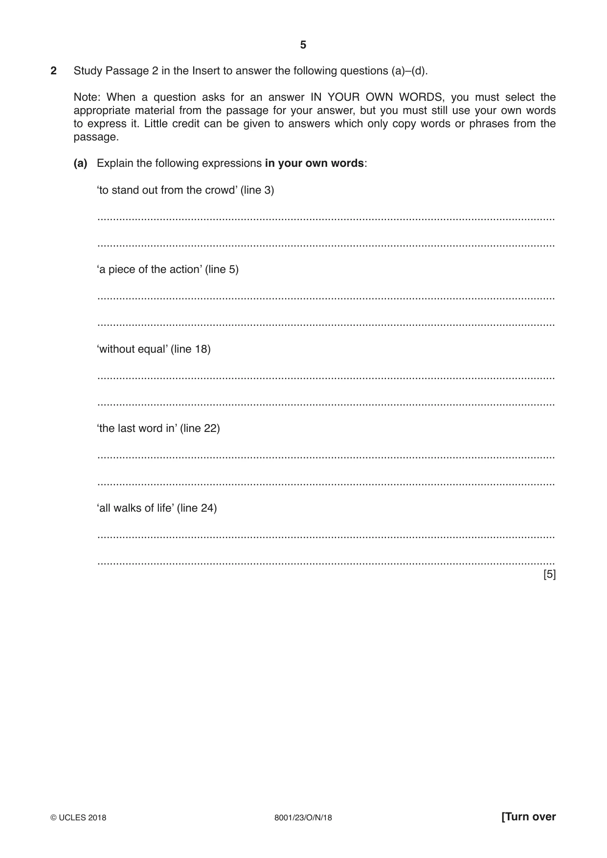 Cambridge A Level General Paper (AS Level only) 8001 2018 Oct/Nov Paper 2 · Variant 3 question paper, page 5 of 12
