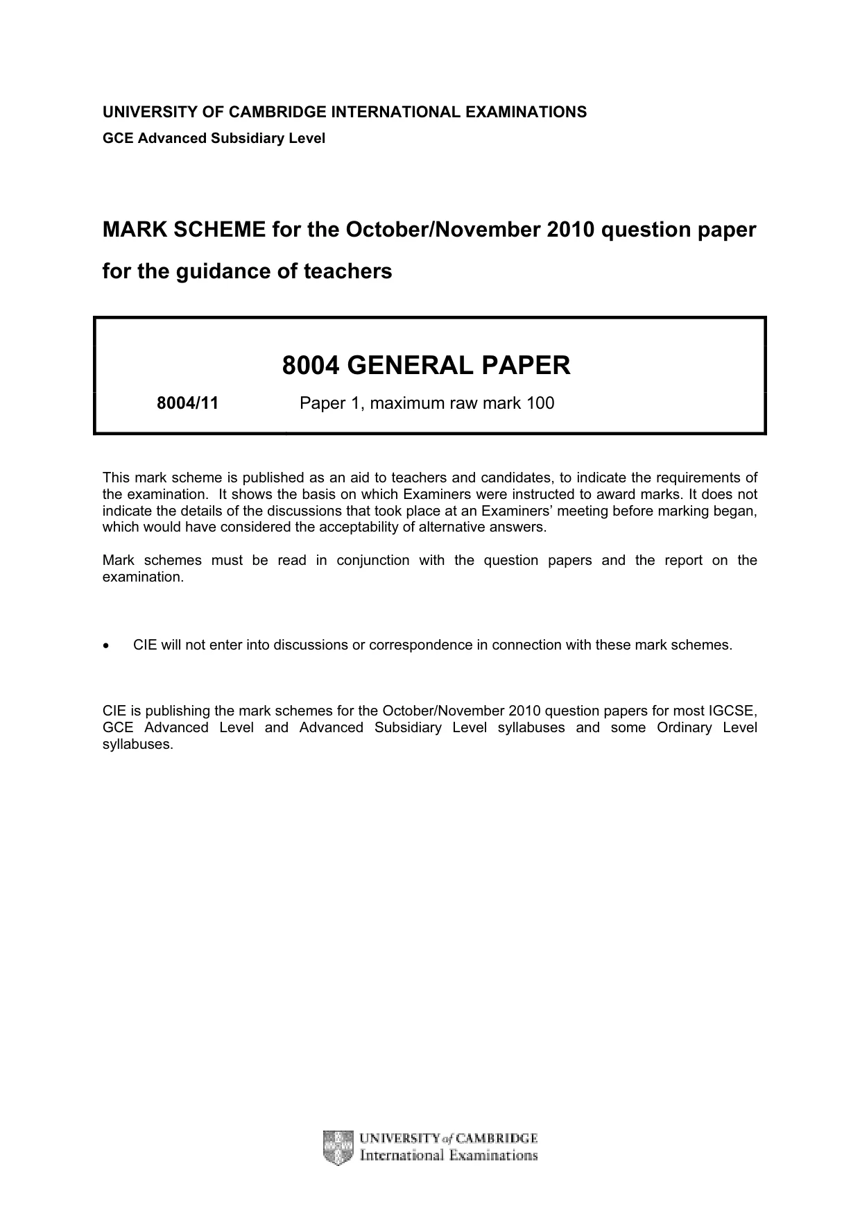 Mark scheme, page 1 of 9