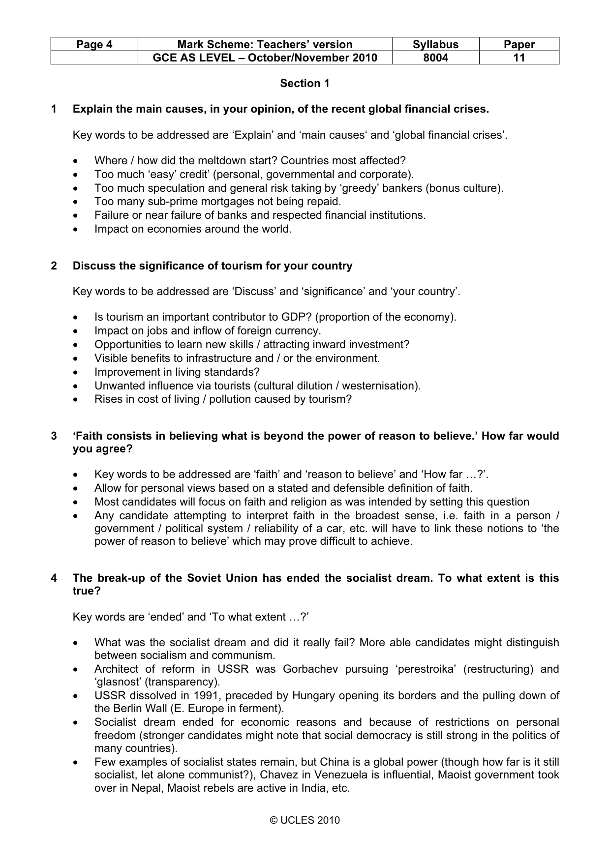 Mark scheme, page 4 of 9