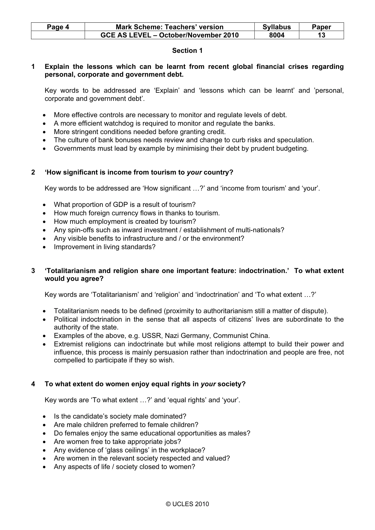 Mark scheme, page 4 of 8