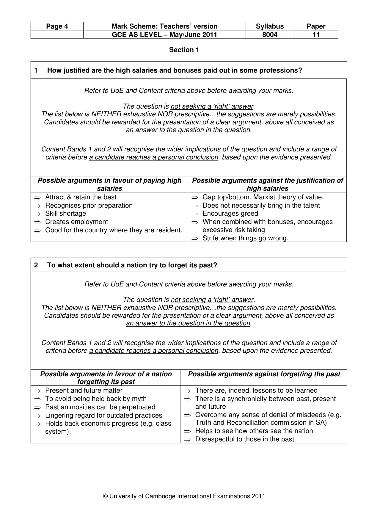 Mark scheme, page 4 of 12