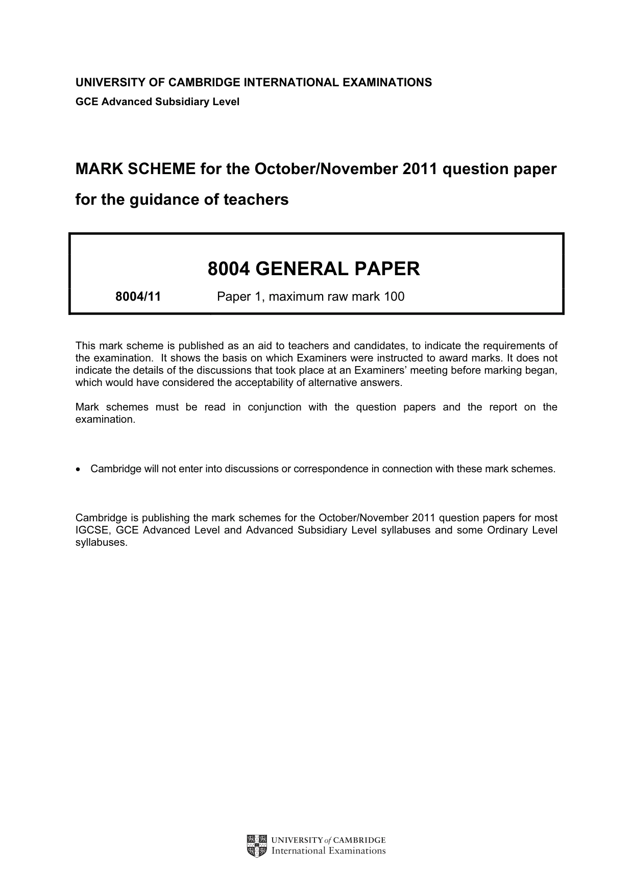 Mark scheme, page 1 of 9