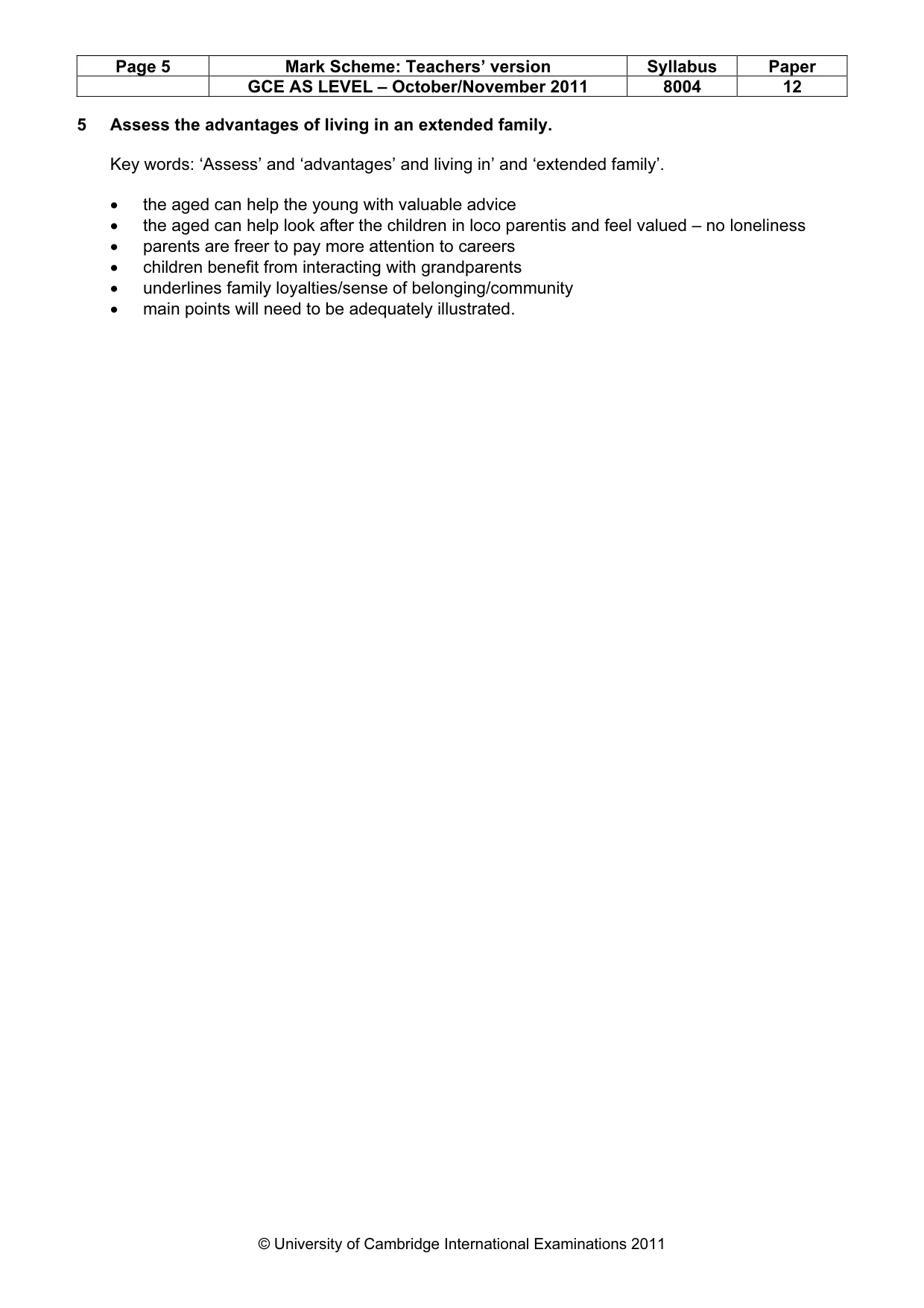 Mark scheme, page 5 of 9