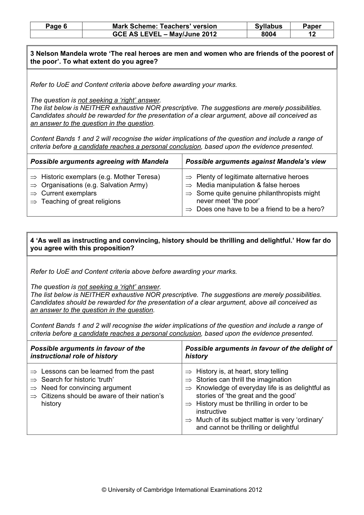 Mark scheme, page 6 of 14