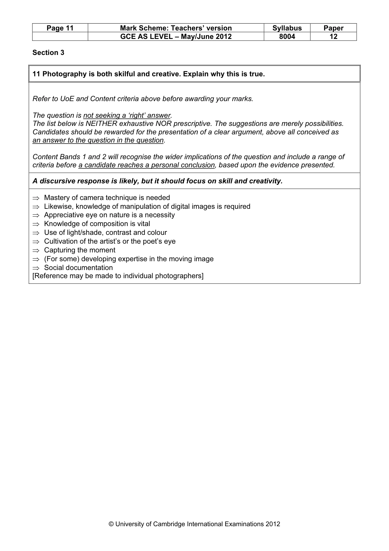 Mark scheme, page 11 of 14