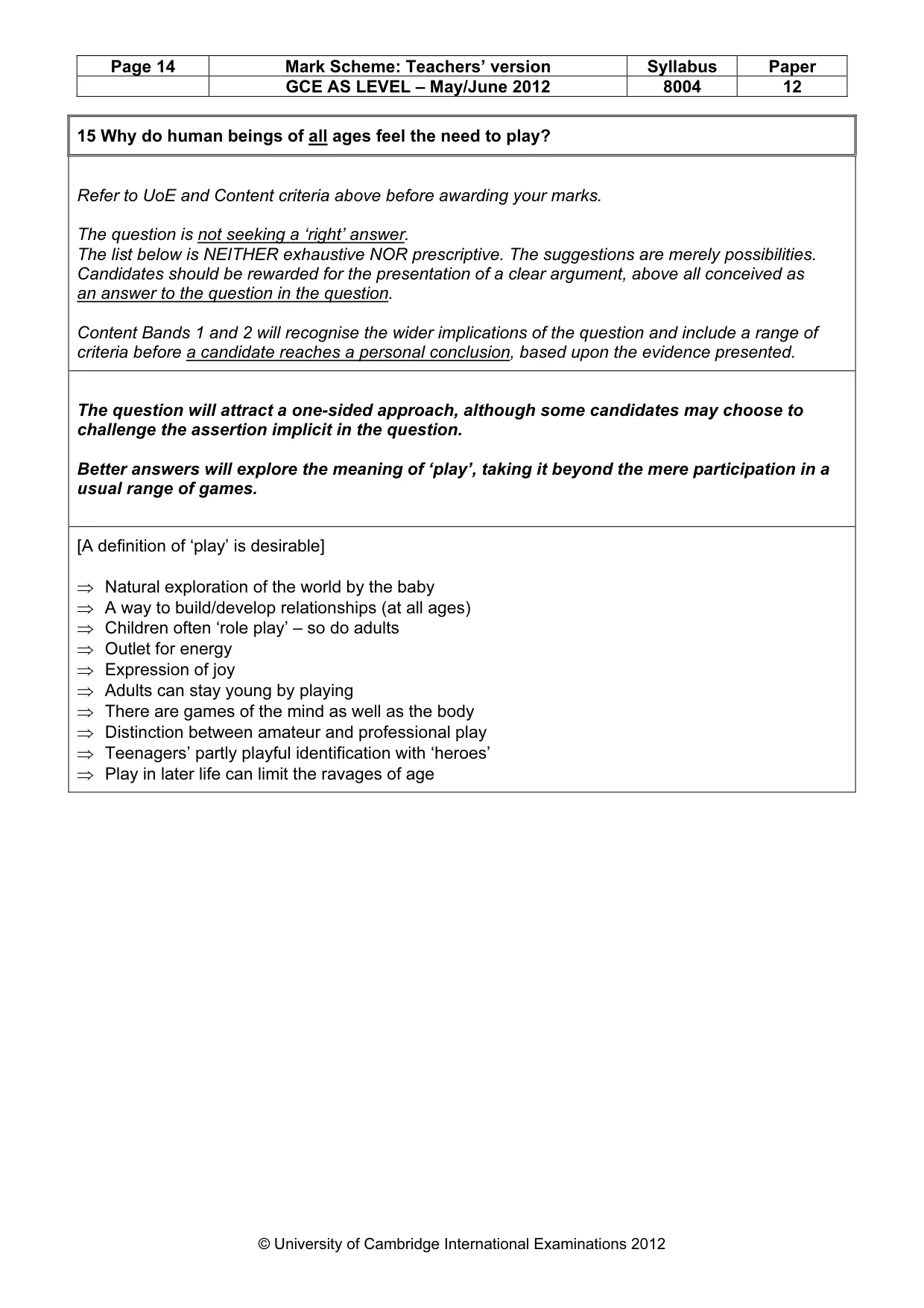 Mark scheme, page 14 of 14