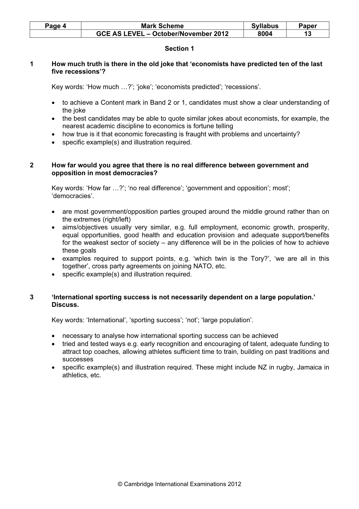 Mark scheme, page 4 of 9