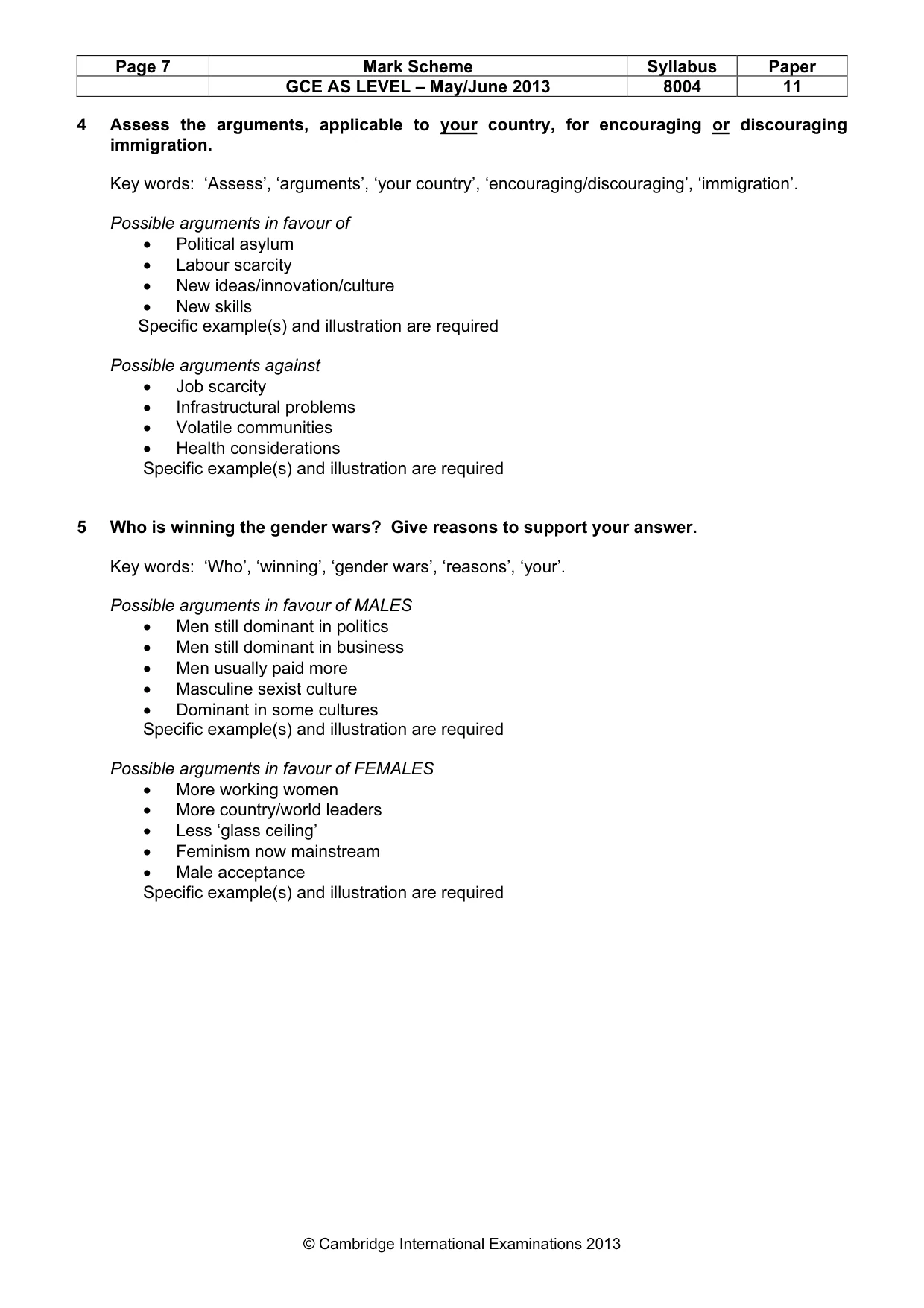 Mark scheme, page 7 of 12