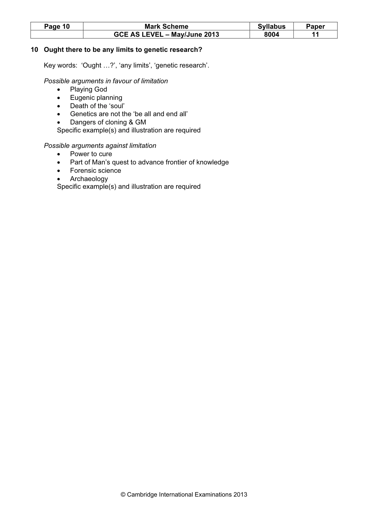 Mark scheme, page 10 of 12