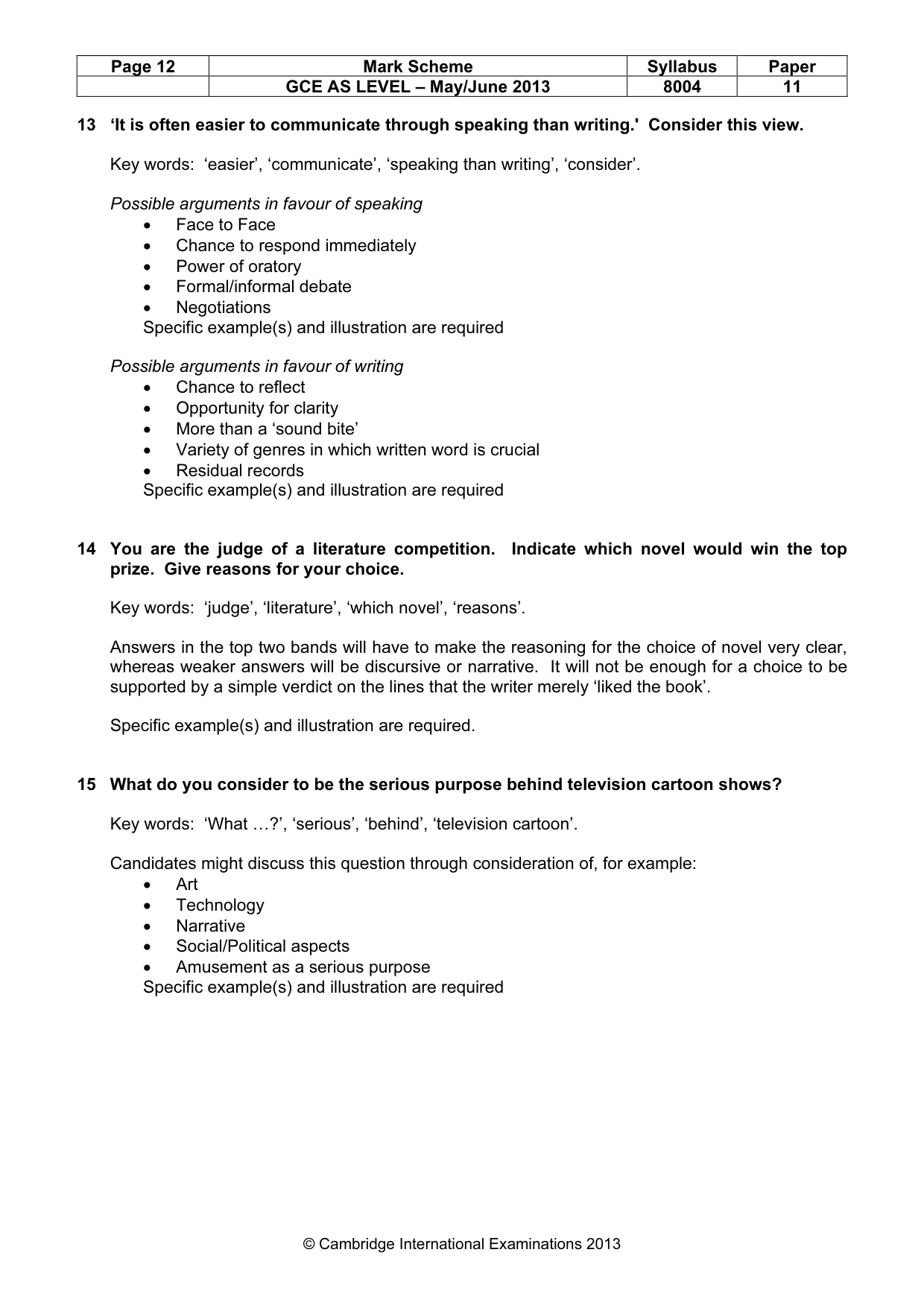 Mark scheme, page 12 of 12