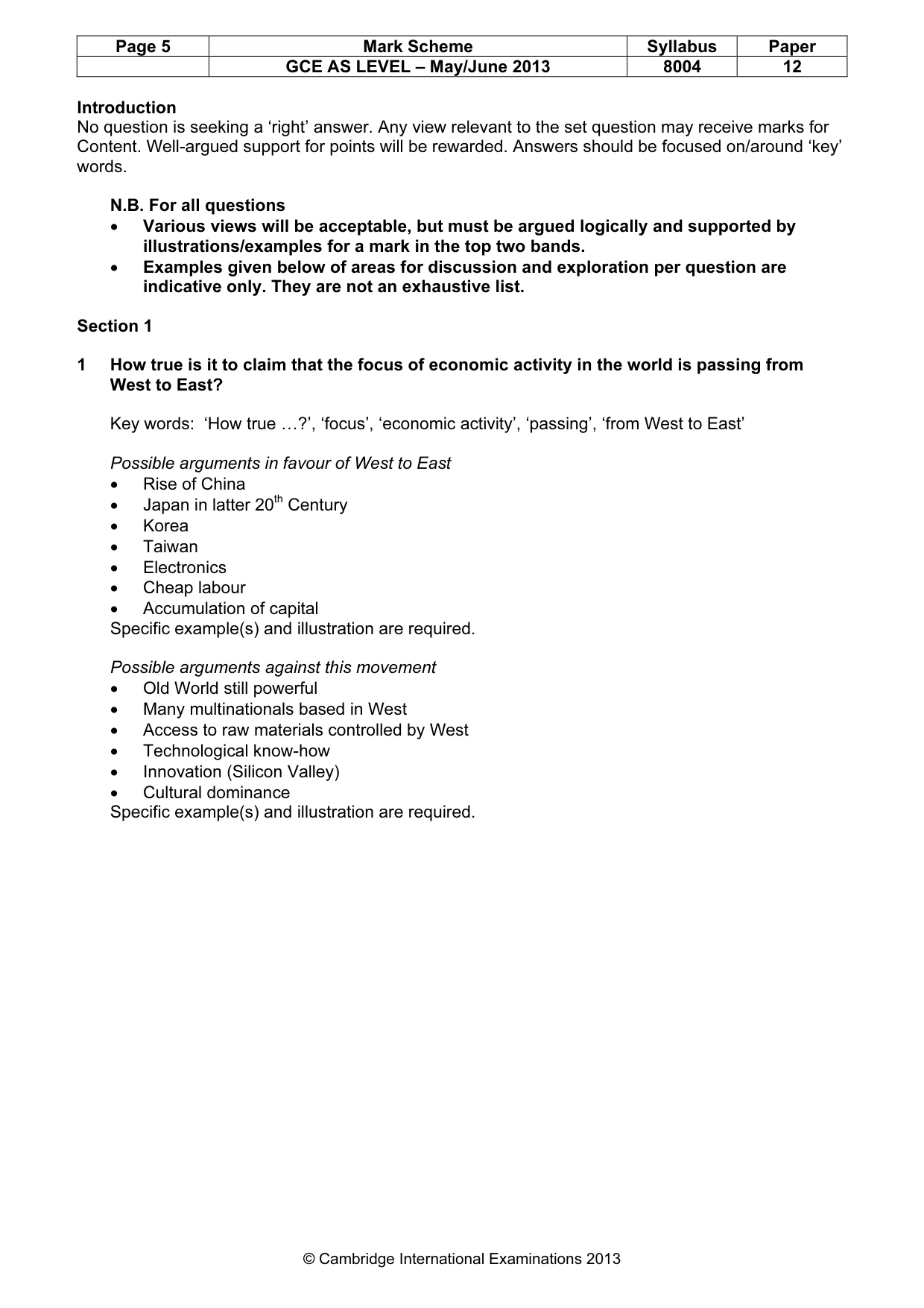 Mark scheme, page 5 of 11