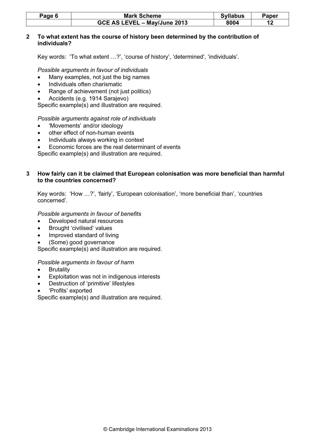Mark scheme, page 6 of 11