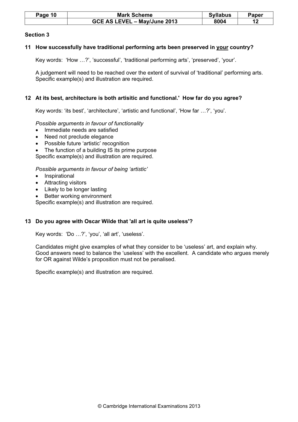 Mark scheme, page 10 of 11
