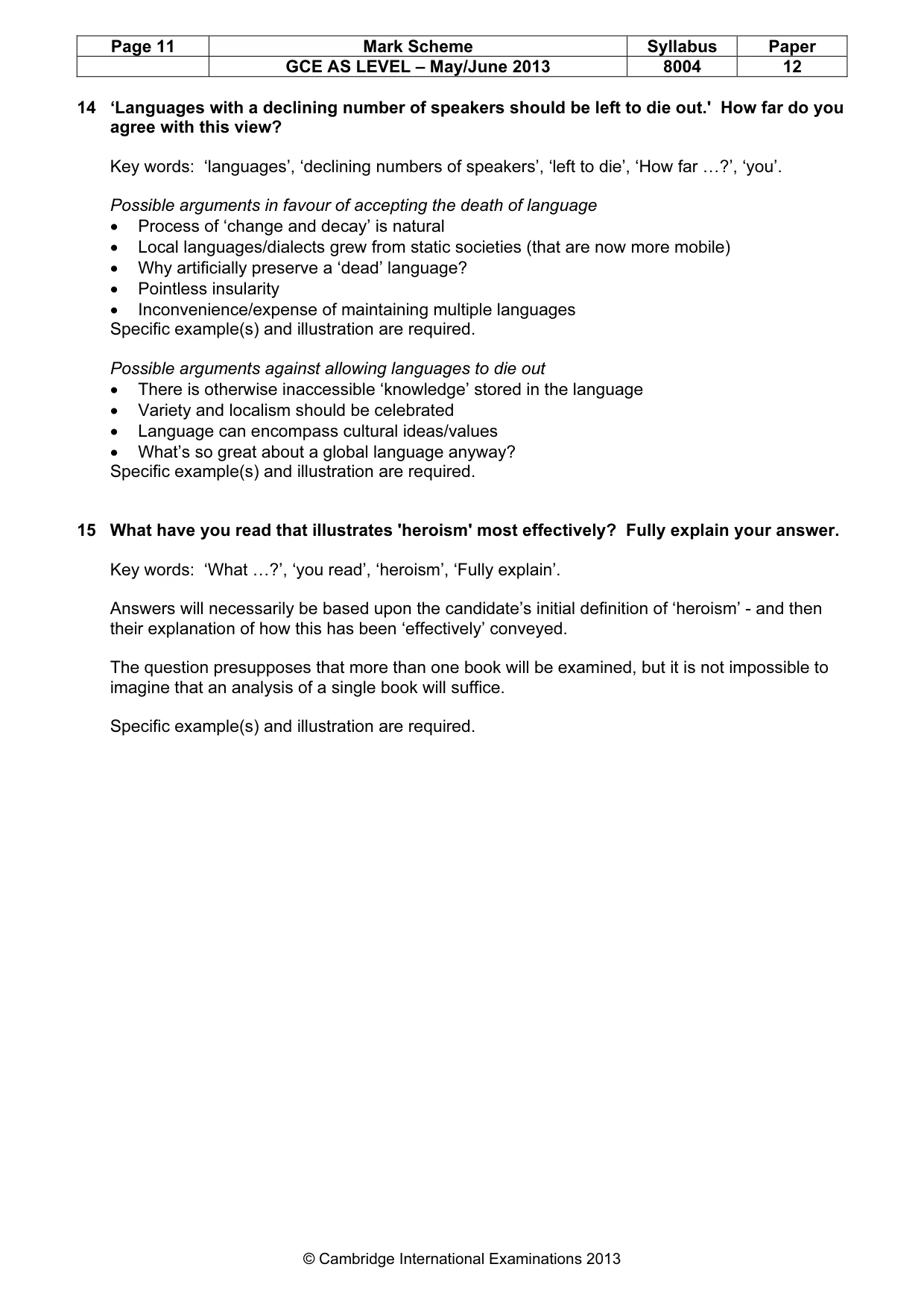 Mark scheme, page 11 of 11